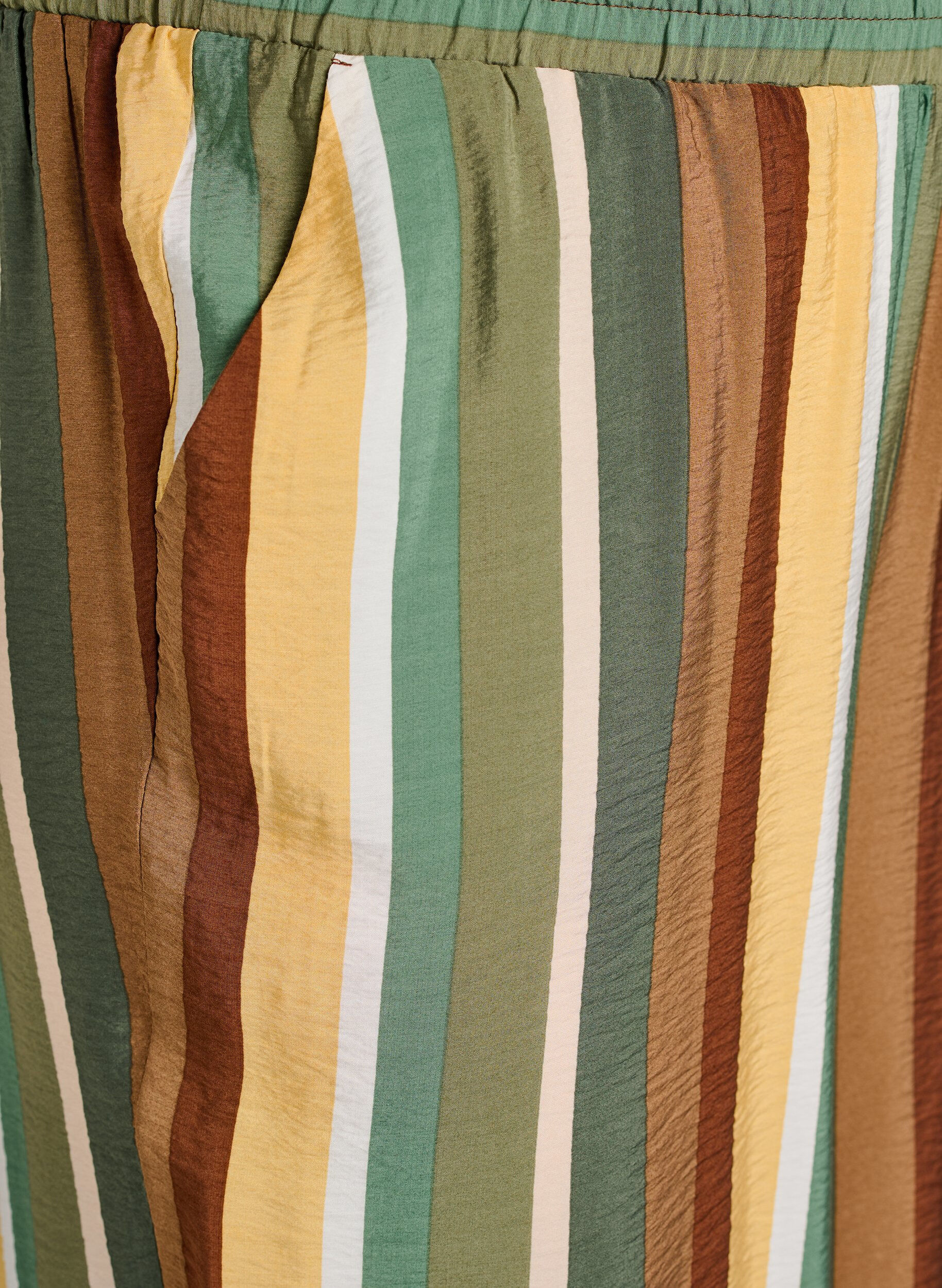 Zizzi L&ouml;s byxa i viskos med r&auml;nder, Brun, Packshot image number 2