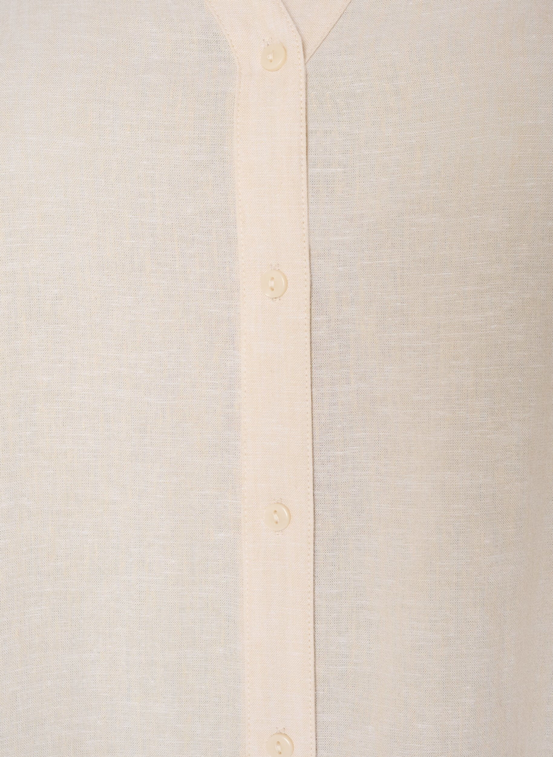 ZizziL&aring;ng skjorta i linne och viskos, Beige, Packshot image number 2