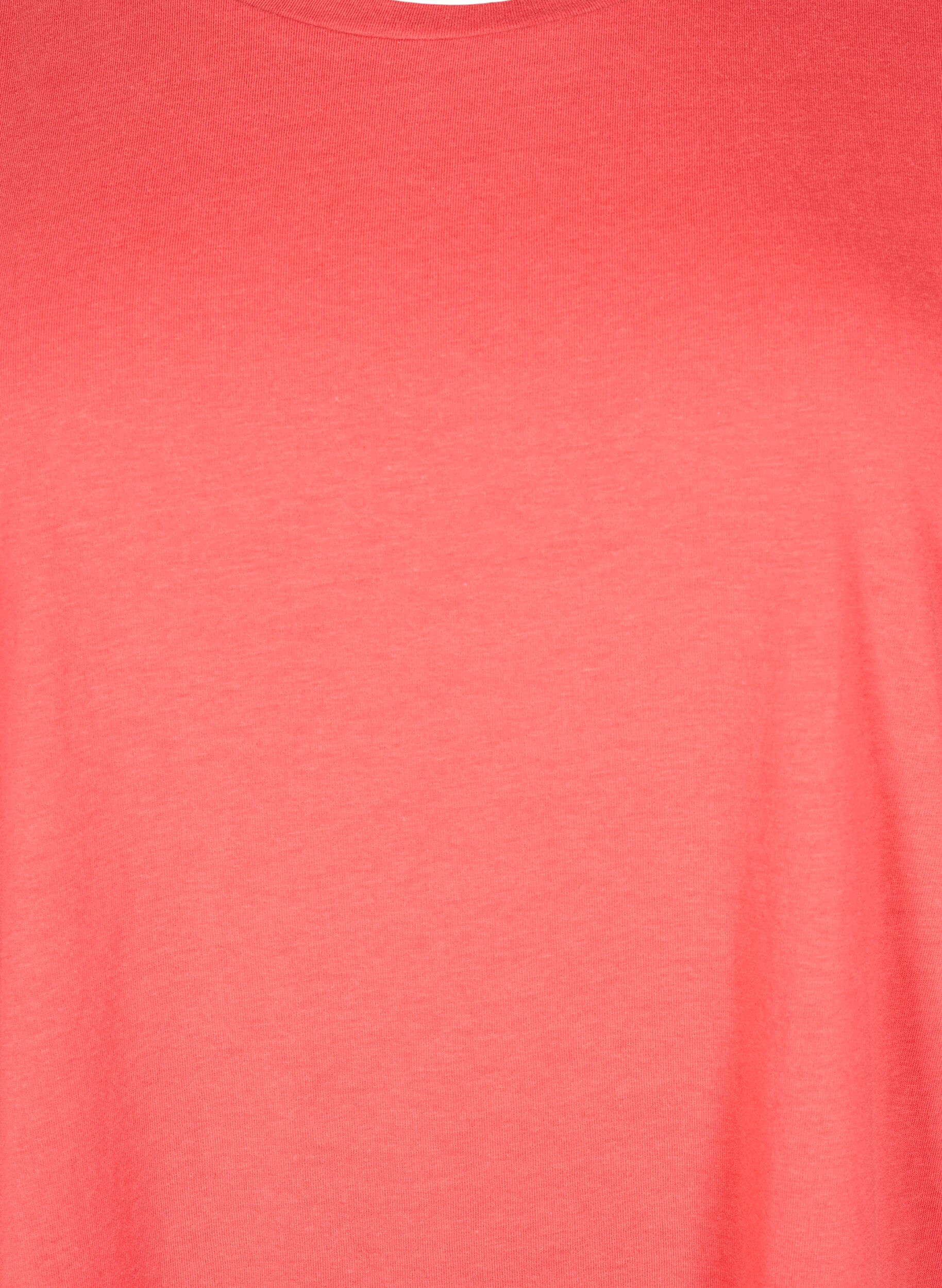 ZizziKort&auml;rmad t-shirt i bomullsblandning, R&ouml;d, Packshot image number 2