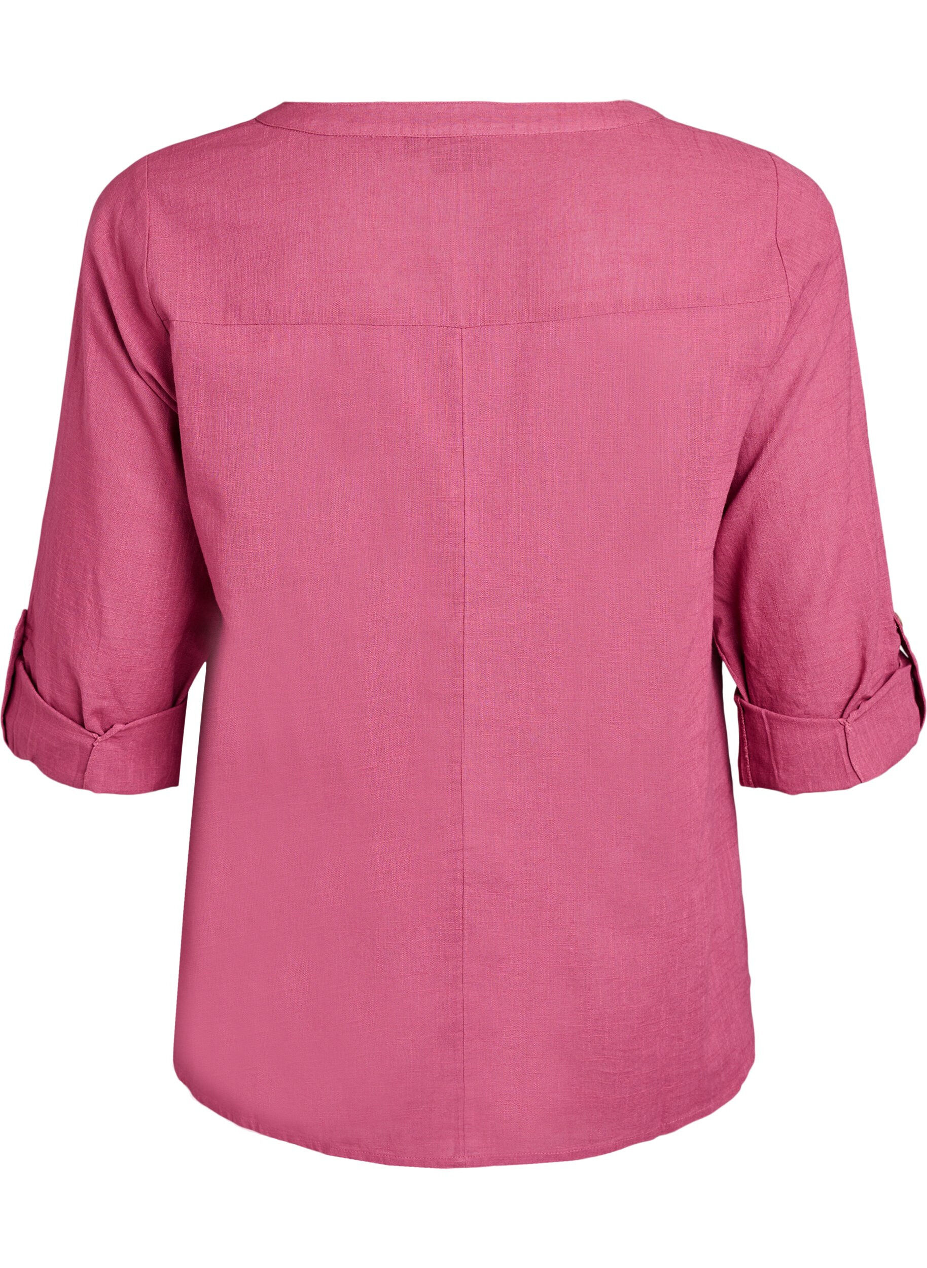 ZizziBomullsblus med v-ringning, R&ouml;d, Packshot image number 1