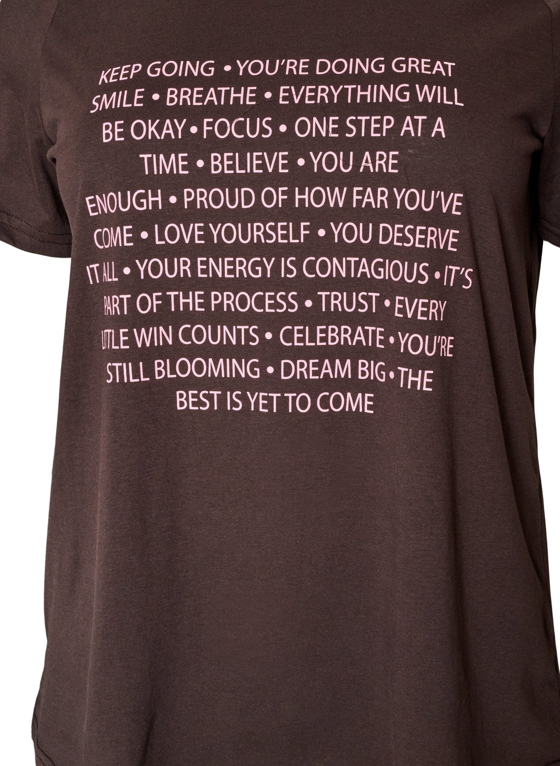 ZizziT-shirt med tryck, Brun, Packshot image number 2