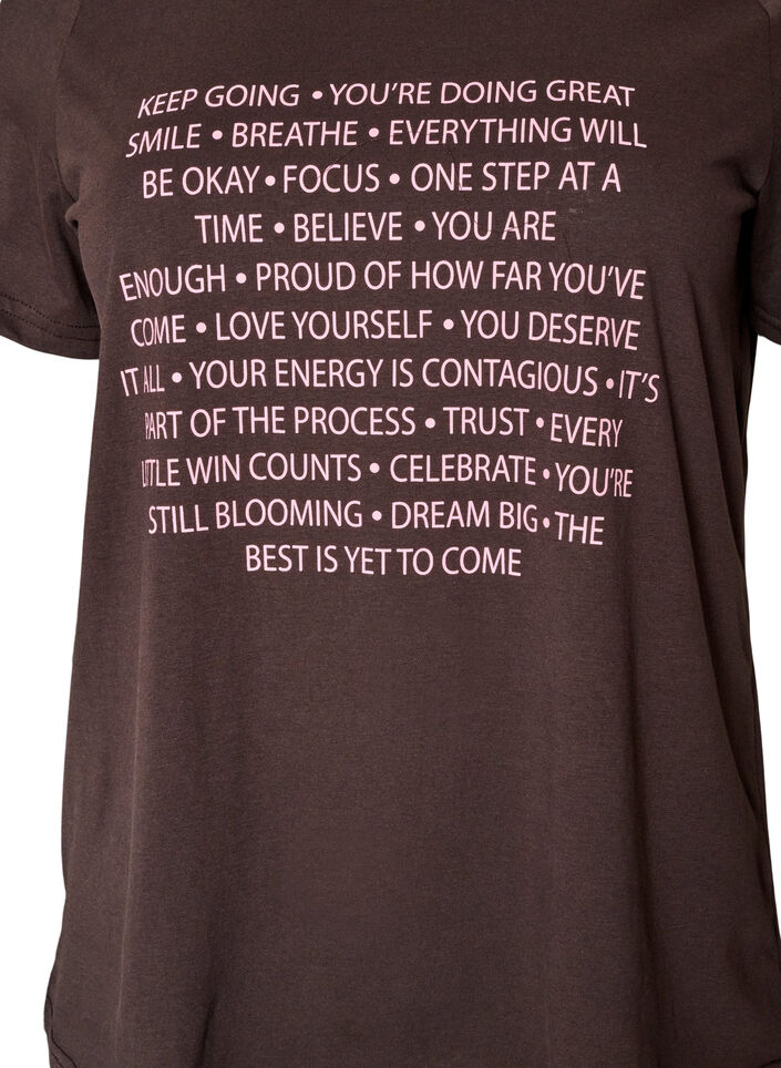 T-shirt med tryck, Brun, Packshot image number 2