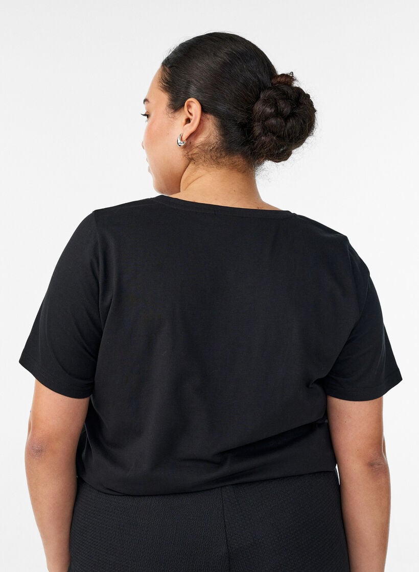 T-shirt med tryck, Svart, Model image number 2