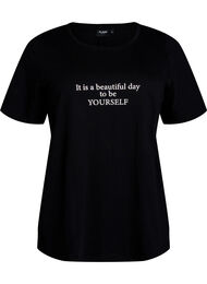 T-shirt med tryck, Svart