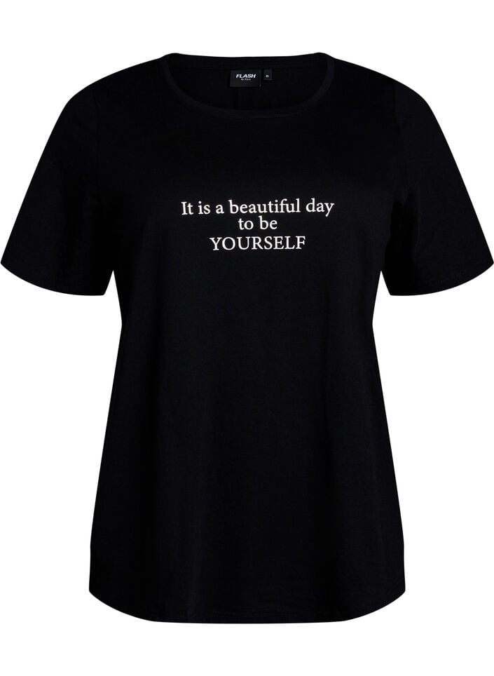 T-shirt med tryck, Svart, Packshot image number 0