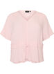 Blus med struktur och knyt i midjan, Rosa, Packshot image number 0