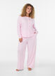 Pyjamabyxor i ekologisk bomull med h&aring;lbrodyr, Rosa, Model image number 1