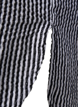 Randig skjorta i bomull med korta ärmar, Black Stripe, Packshot image number 3