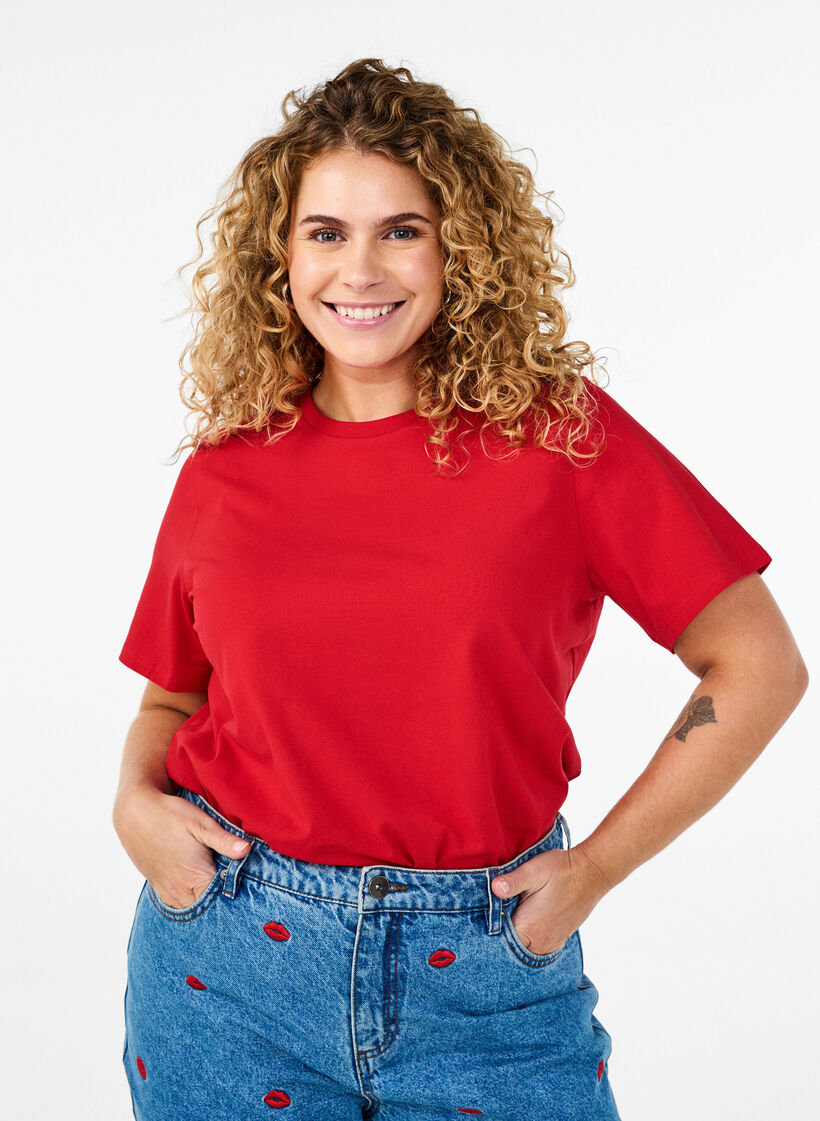 T-shirt i ekologisk bomull med rund halsringning, Salsa, Model image number 0