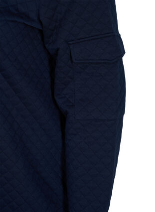 Quiltad tröja med dragkedja, Navy Blazer, Packshot image number 3