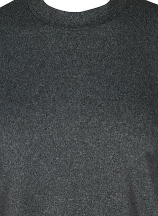 Melerad topp med puffärmar och pärlor, Dark Grey Melange, Packshot image number 2