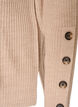 Stickad blus med ribbstruktur och knappdetaljer, Beige, Packshot image number 3
