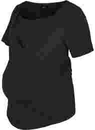 Kortärmad t-shirt för gravida i bomull, Black