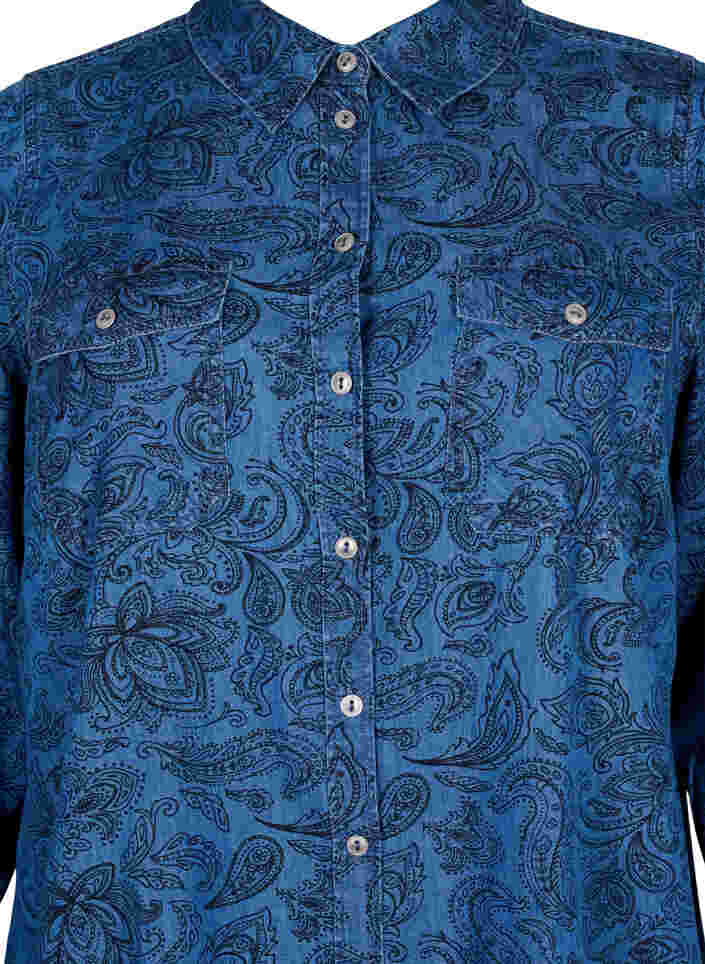 Bomullsskjorta i paisleymönster, Blue Paisley, Packshot image number 2