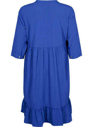 Enfärgad midiklänning med 3/4-ärmar, True blue, Packshot image number 1