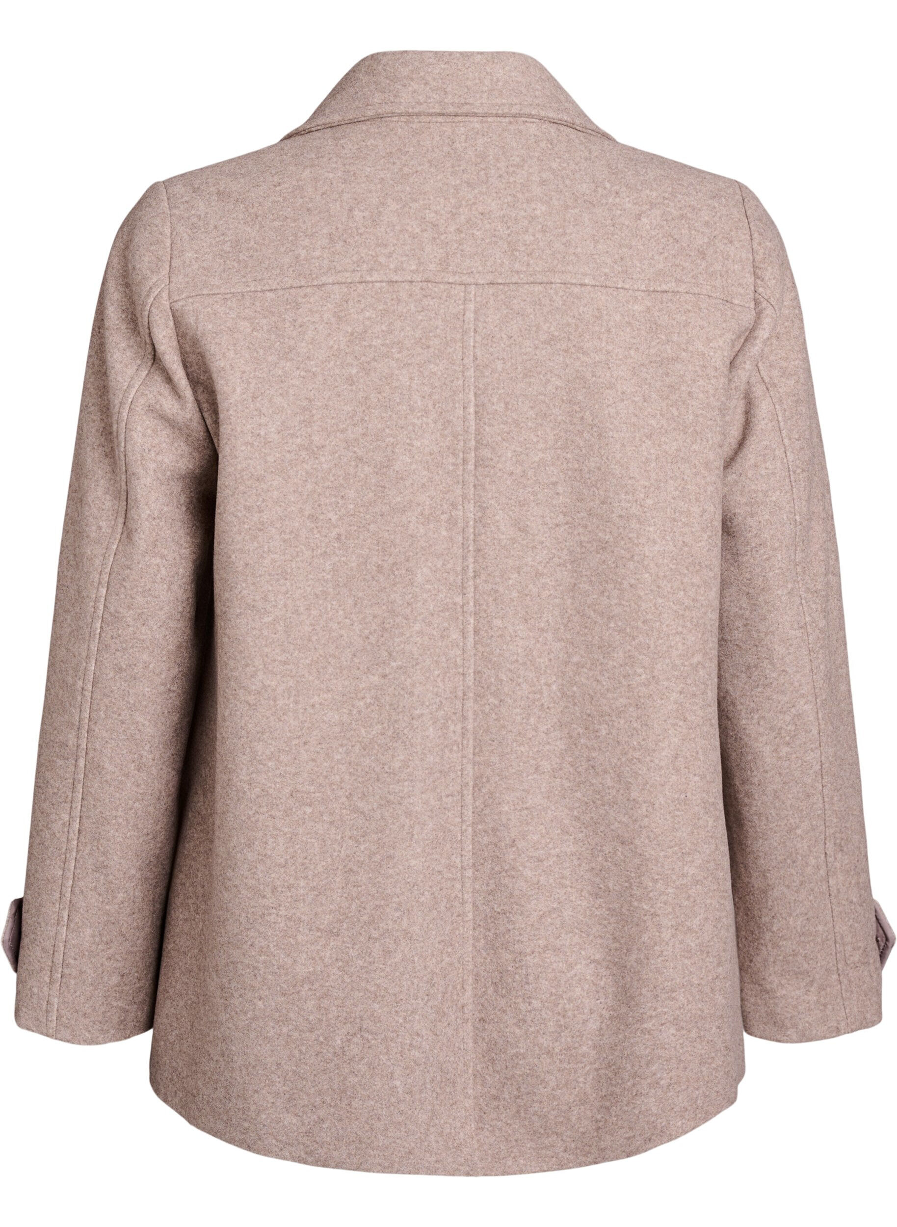 Zizzi Kort kappa med dubbelkn&auml;ppt kn&auml;ppning, Beige, Packshot image number 1