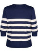Randig pullover i viskos med 3/4 ärmar, Navy Blazer/Birch, Packshot image number 1