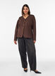 Figurn&auml;ra cardigan i jersey med dekorativa knappar, Brun, Model image number 1