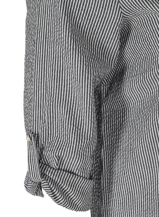 Randig klänning i bomull, Black Stripe, Packshot image number 3
