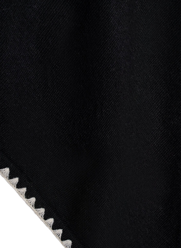 Fin stickad poncho, Svart, Packshot image number 3