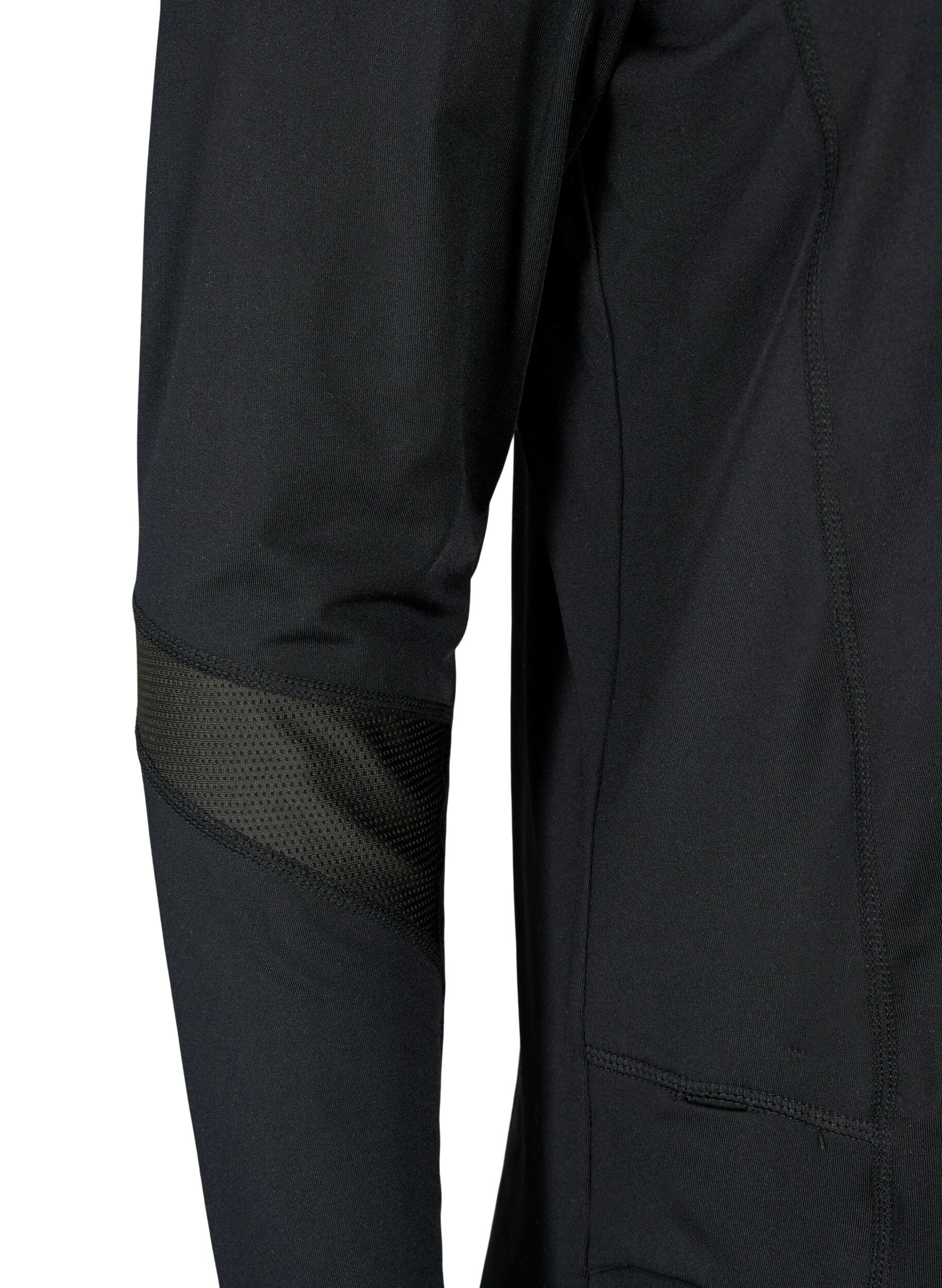 Zizzi Baselayer blus med fickor och mesh, Black, Packshot image number 3