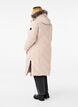 L&aring;ng vinterkappa med hyskkn&auml;ppning och krage i fuskp&auml;ls, Beige, Model image number 2
