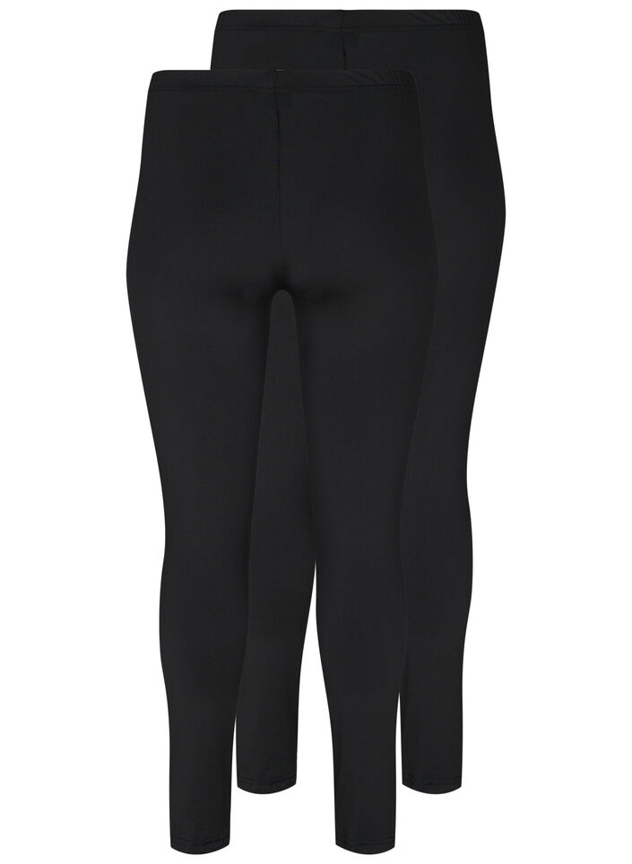 2-pack basic leggings, Svart, Packshot image number 1