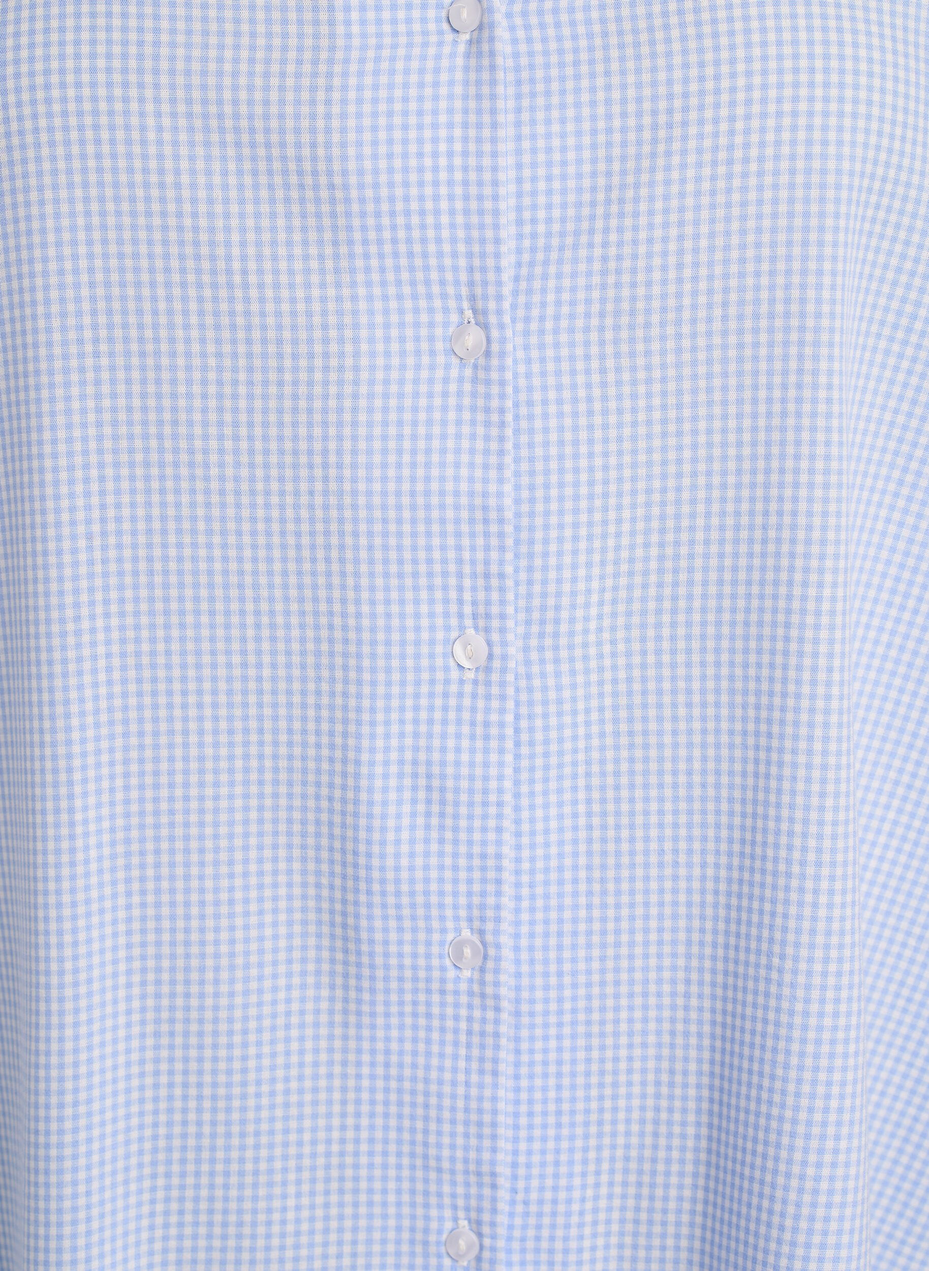 Zizzi Rutig tunika med 3/4-&auml;rmar, Bl&aring;, Packshot image number 2