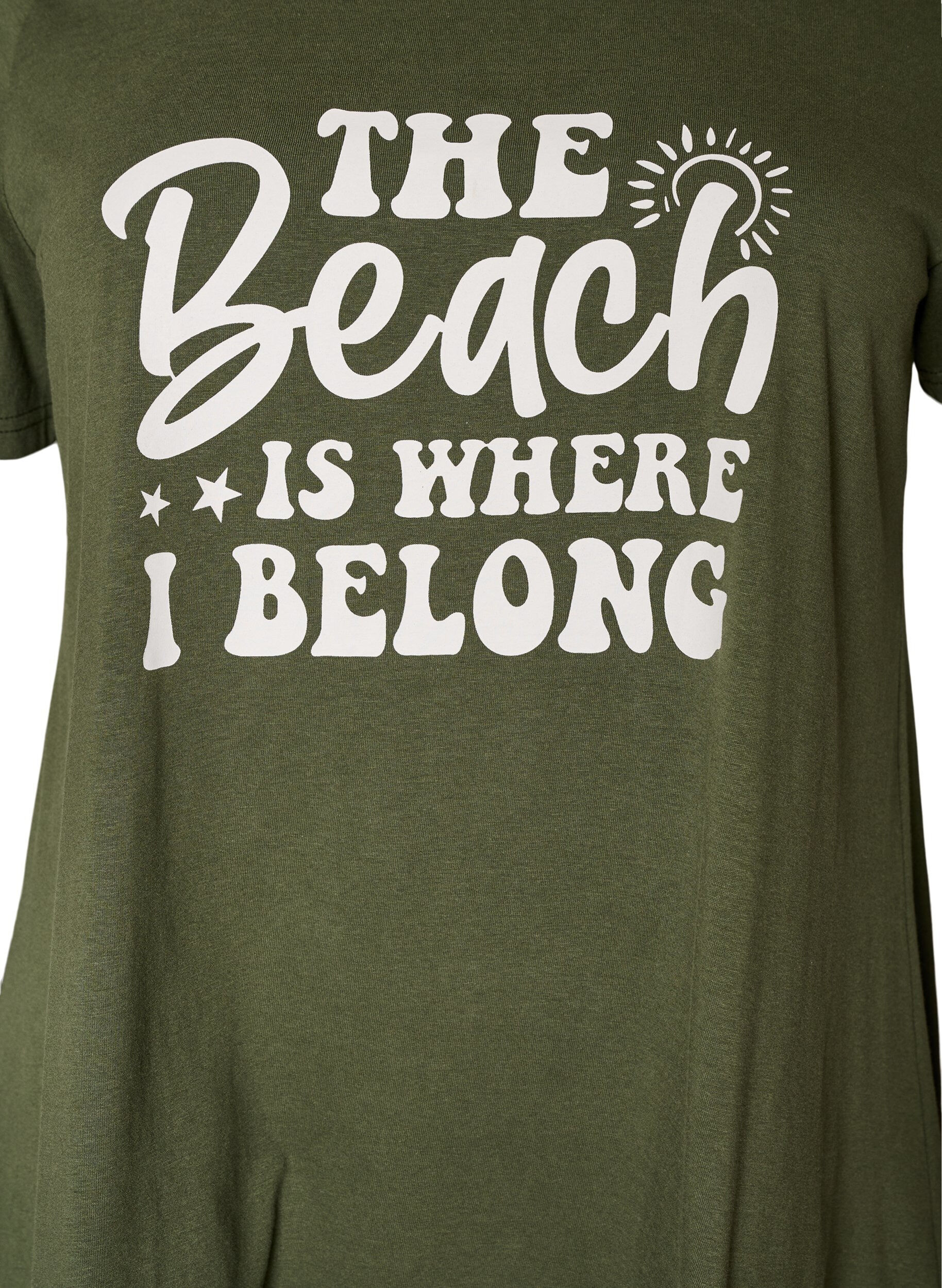 ZizziT-shirt med rund hals och A-linjeform, Gr&ouml;n, Packshot image number 2