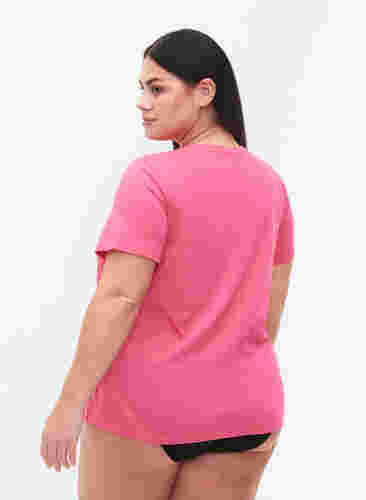 T-shirt i bomull med tryck och korta ärmar, Hot Pink Create, Model image number 1