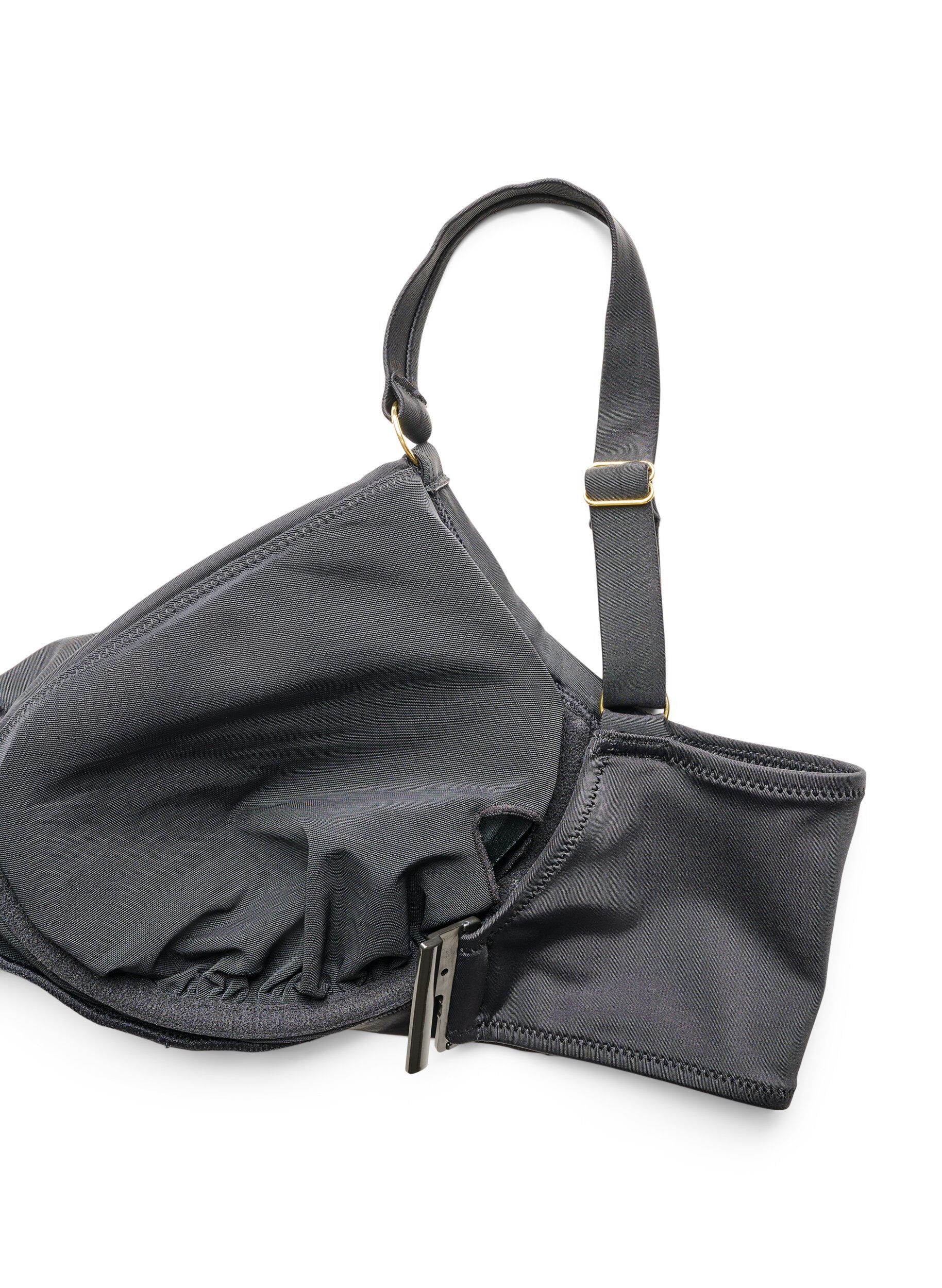 ZizziBikinitopp med bygel och guldf&auml;rgad detalj, Svart, Packshot image number 3