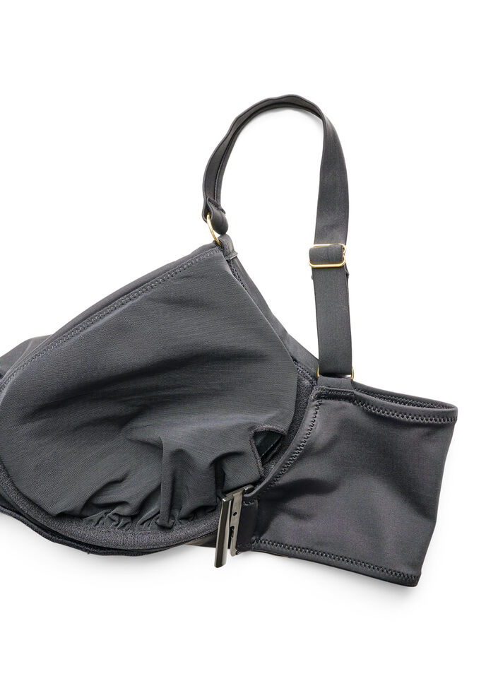 Bikinitopp med bygel och guldf&auml;rgad detalj, Svart, Packshot image number 3