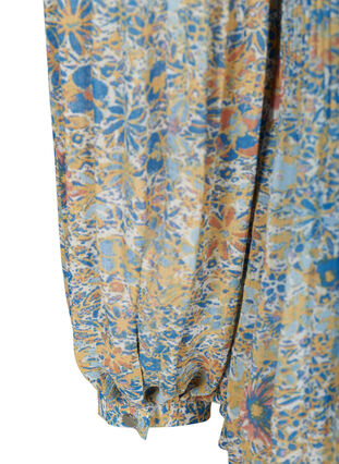 Plisserad blus med blommönster, Light Blue Multi AOP, Packshot image number 3