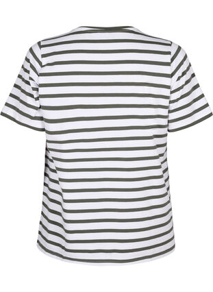 Randig T-shirt i ekologisk bomull, Thyme Stripe, Packshot image number 1