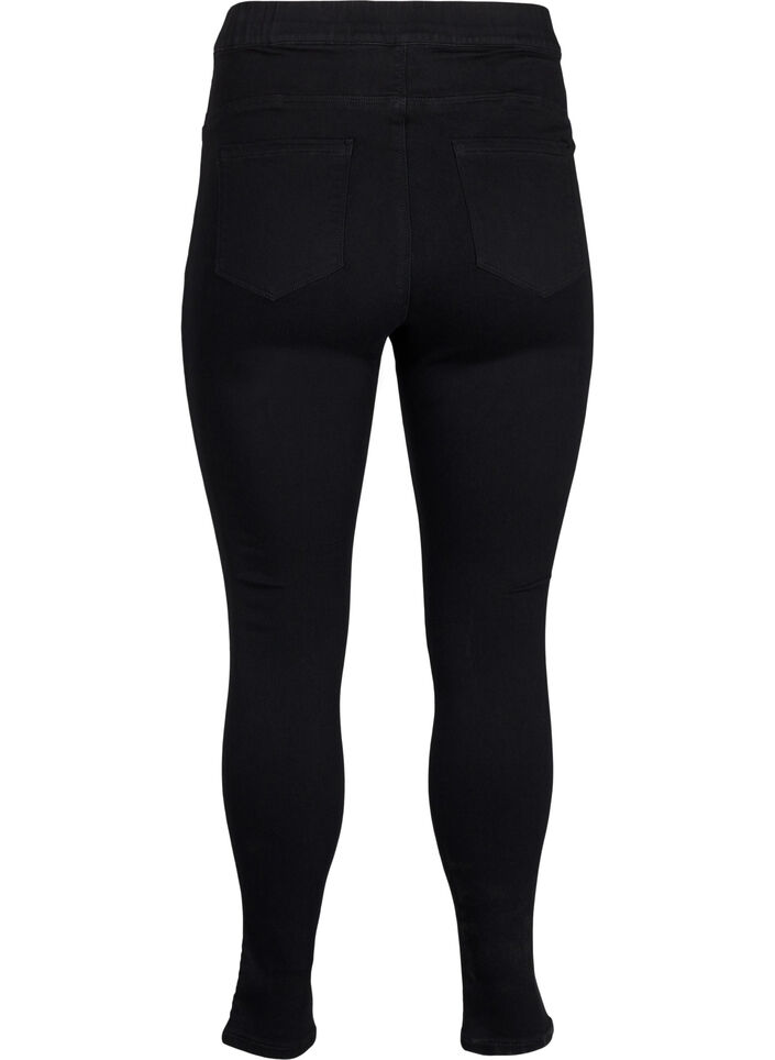 Jeggings med h&ouml;g midja, Svart, Packshot image number 1