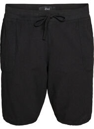 L&ouml;sa shorts i bomull med fickor, Svart