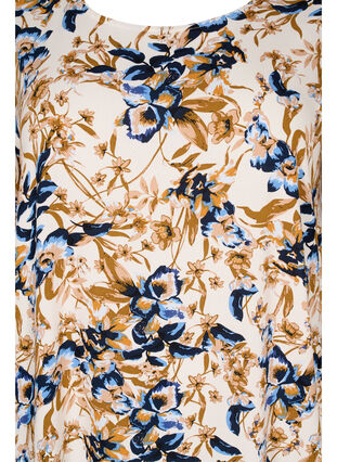 Kortärmad viskosklänning med paisleymönster, Ecru Flower, Packshot image number 2