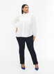 Skjortblus med volangdetaljer, Bright White, Model image number 4