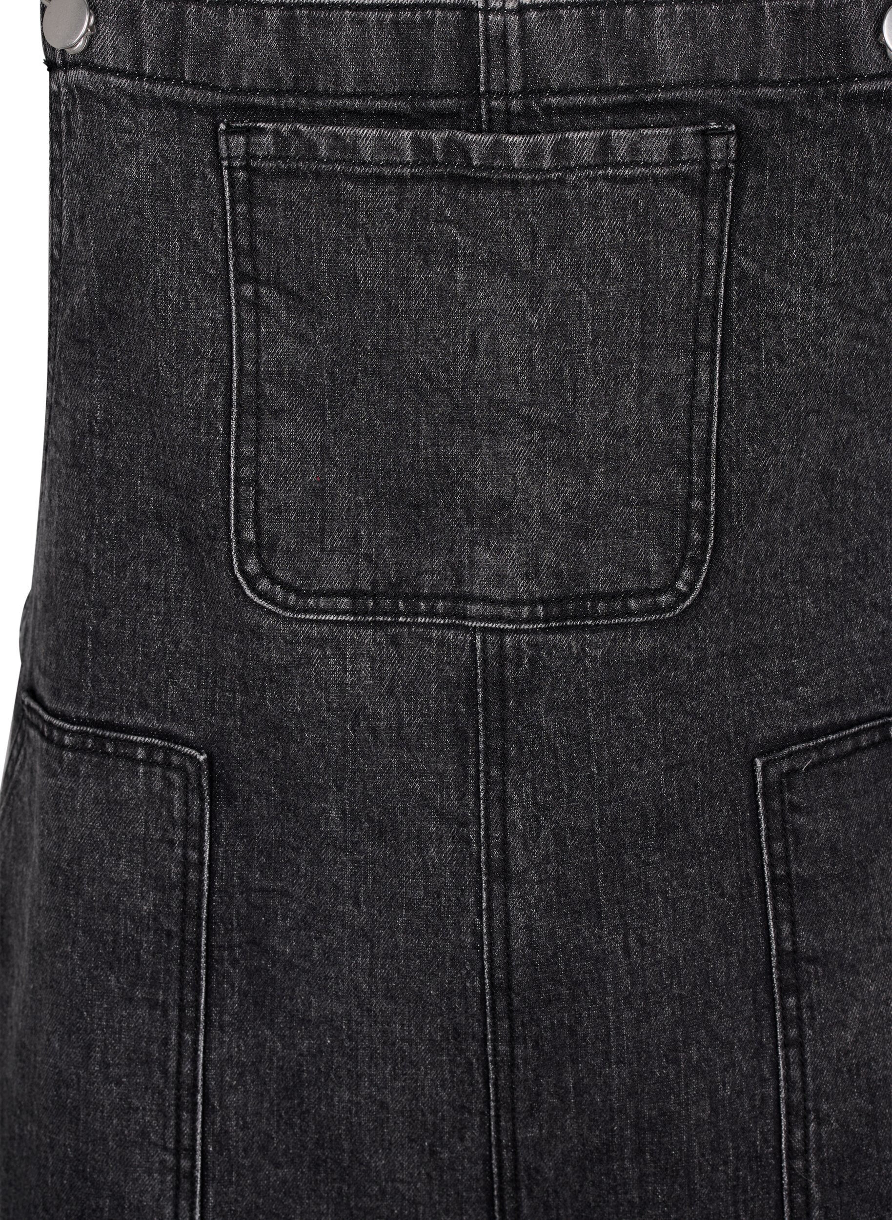 Zizzi Denim overaller, Dark Grey Denim, Packshot image number 2