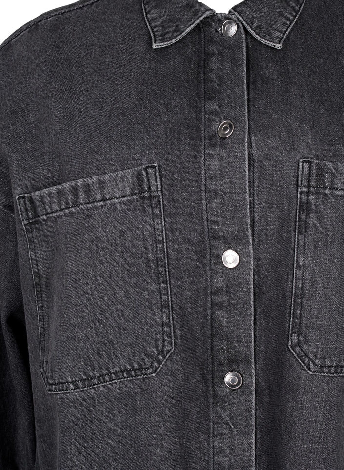 L&ouml;st sittande denimjacka med knappar, Grey Denim, Packshot image number 2