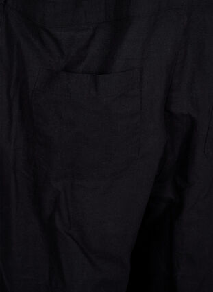 Hängselbyxor i linblandning, Black, Packshot image number 4