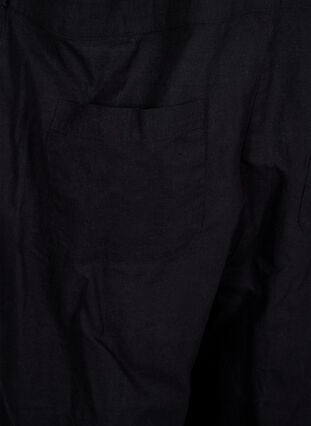 Hängselbyxor i linblandning, Black, Packshot image number 4