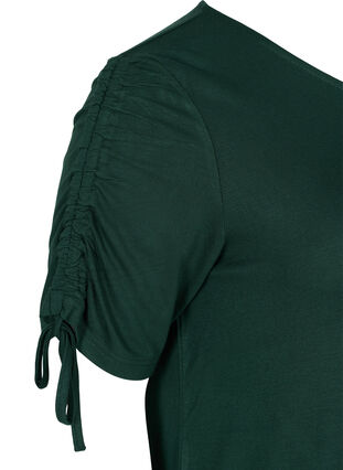 Kortärmad viskosklänning med snördetaljer, Scarab, Packshot image number 3