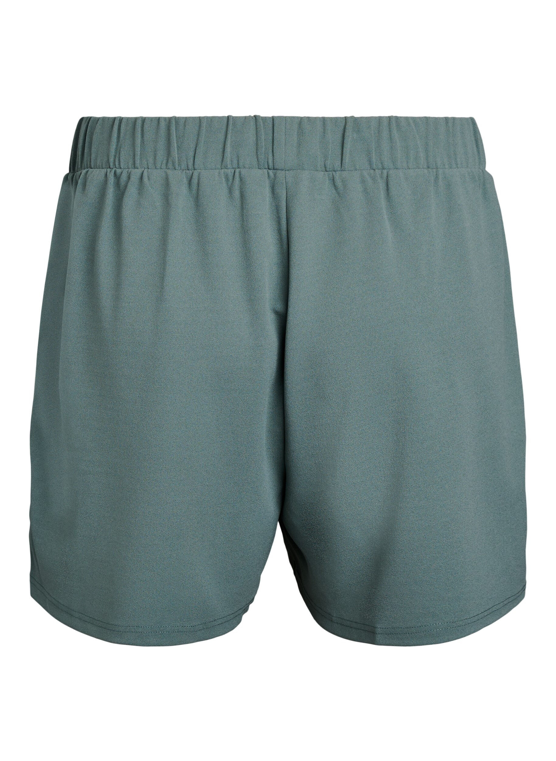 Zizzi FLASH - L&ouml;st sittande shorts med fickor, Gr&ouml;n, Packshot image number 1