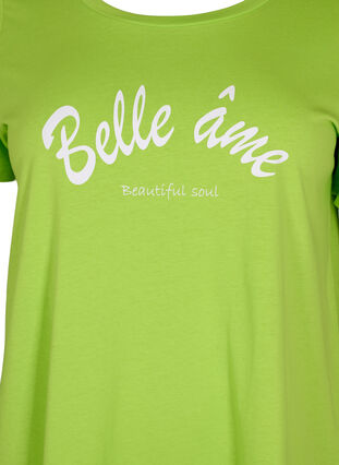 T-shirt i bomull med tryck, Lime Green w. Bella, Packshot image number 2