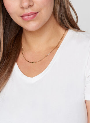 Guldfärgat halsband i kort modell, Gold, Model image number 0