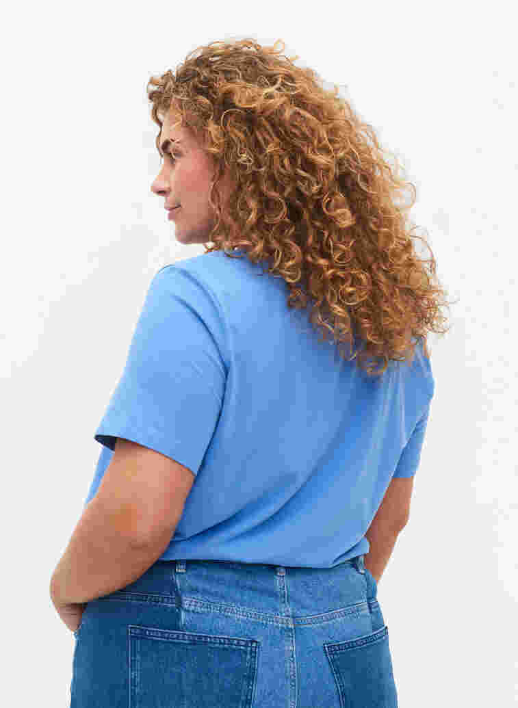 Enfärgad t-shirt i bomull, Ultramarine, Model image number 1
