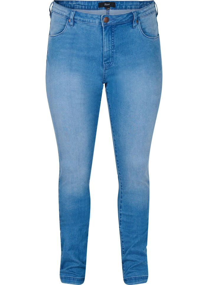 Slim fit Emily jeans med normalhög midja, Light blue, Packshot image number 0