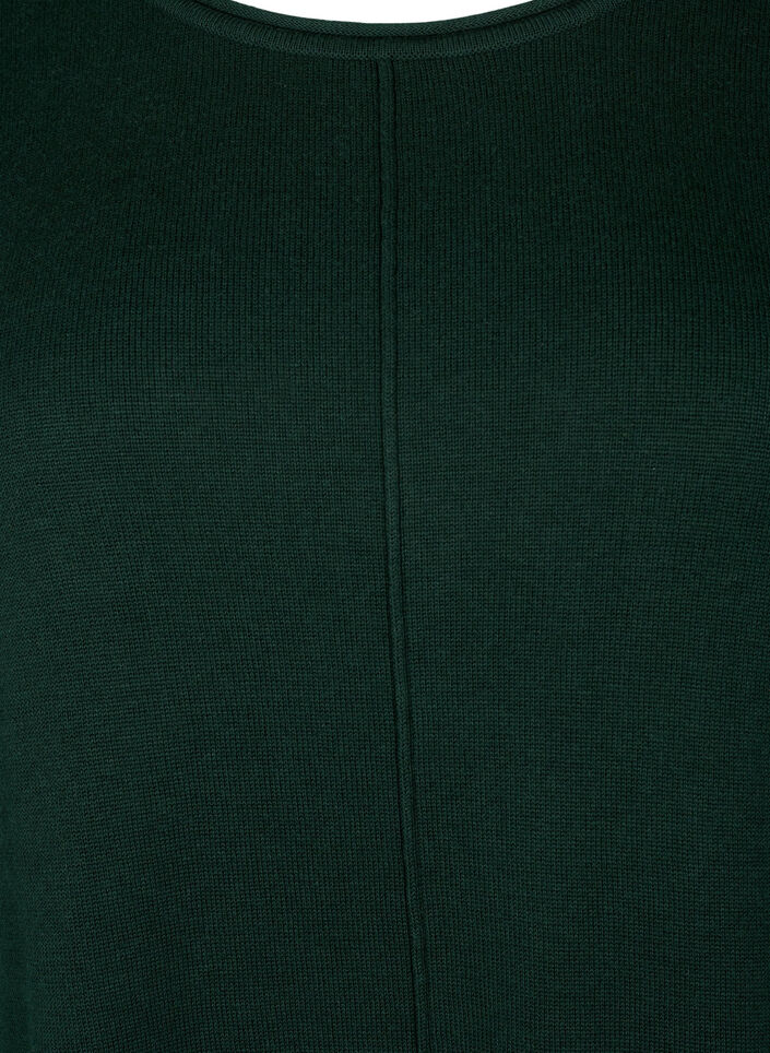 Stickad blus i bomull-viskosblandning, Gr&ouml;n, Packshot image number 2