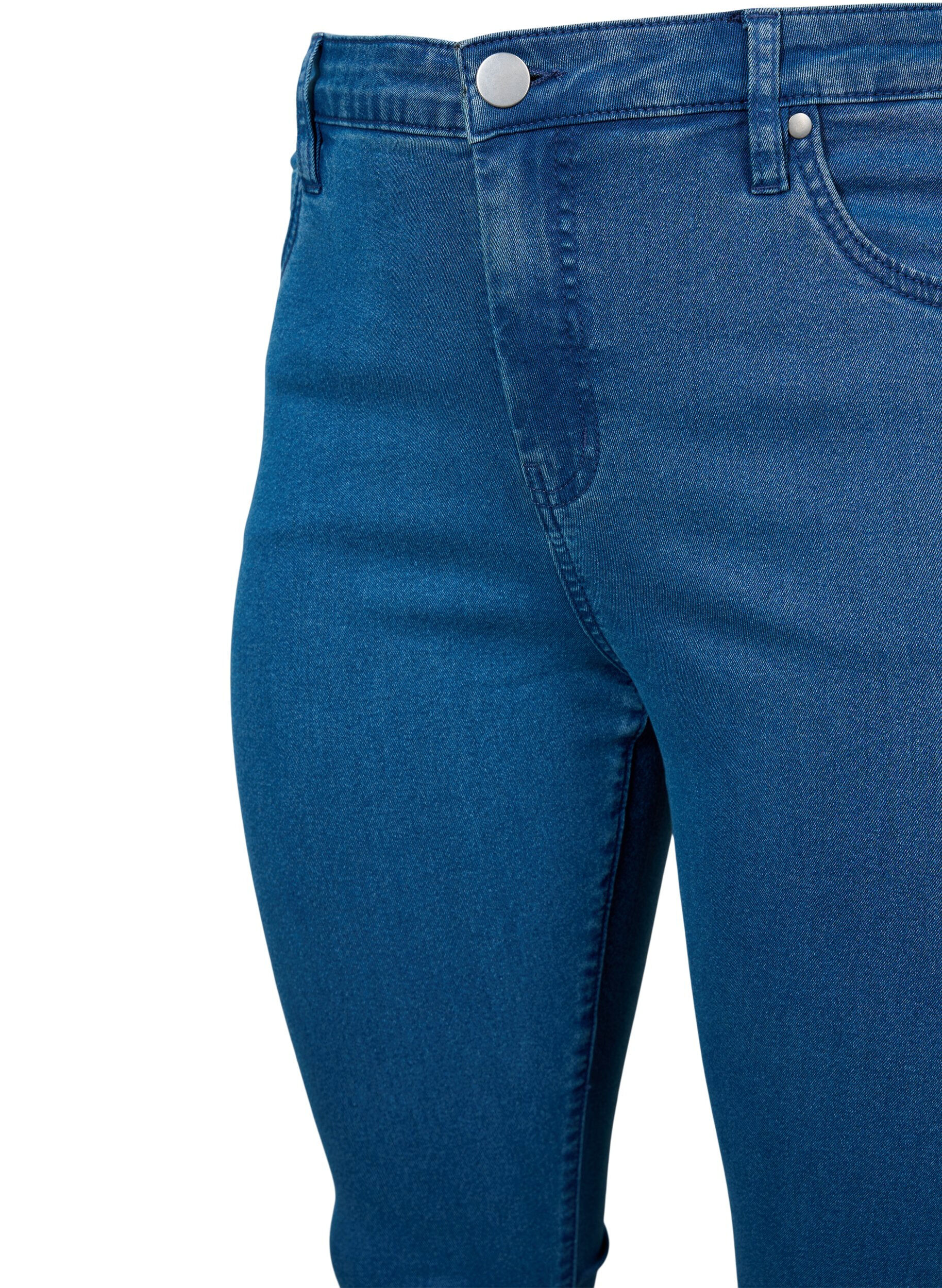 Zizzi Super slim Amy jeans med h&ouml;g midja, Bl&aring;, Packshot image number 2